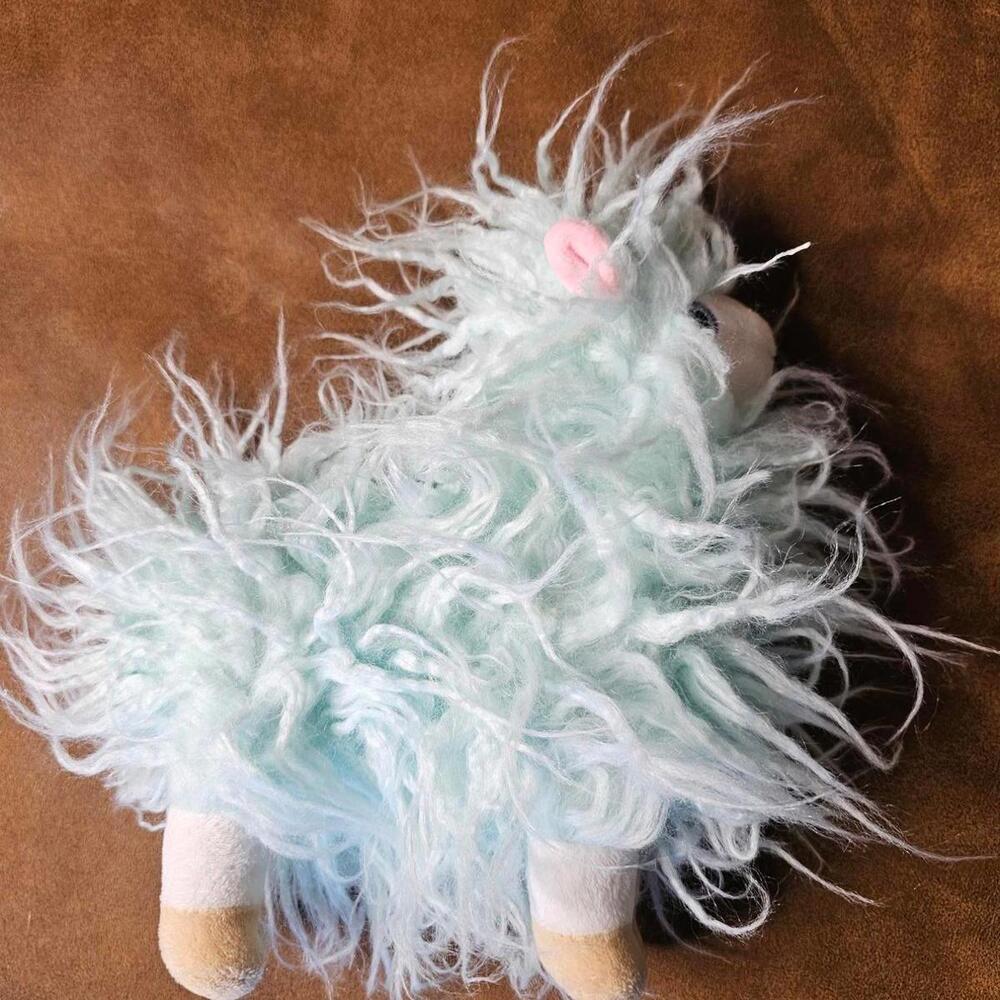 Adventure Planet Plush Stuffed Animal - Blue Furry Alpaca